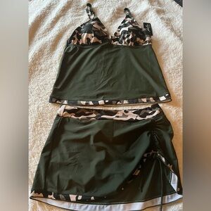 Camo Green Women's Swim Set